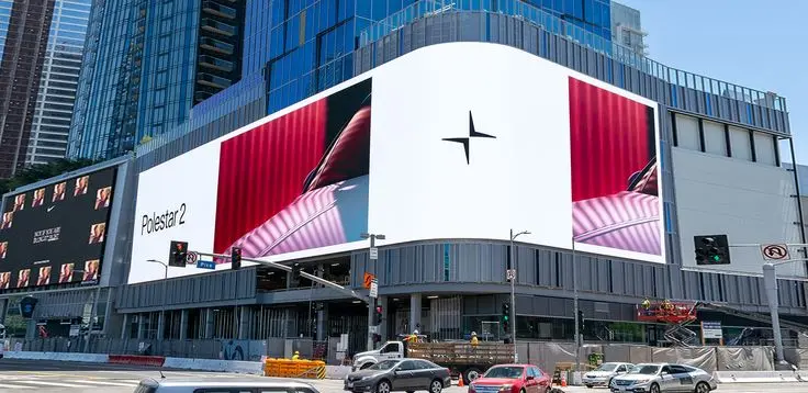 outdoor led display Outdoor LED display wrapping around a building corner